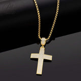 Dazzling Moissanite Hip-hop Cross Necklace - Hypoallergenic Choice for Easter Gifting to Family For Both Men and Women