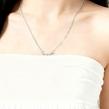 Seven-Round Bezel-Set Necklace with D Color Round Moissanite S925 Plated White Yellow Rose Gold Chain Engagement Chrisrmas Daily