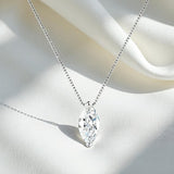 Necklace with 1/2/3CT D Color Marquise Cut Moissanite S925 Plated White Yellow Rose Gold Chain Engagement Daily Gift