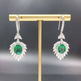 0.8-7CT Oval Cut Ruby/Sapphire/Colombian Emerald Earrings Lab-Grown Gemstone Jewelry Gift for Christmas Easter Hypoallergenic