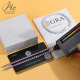 3/4mm Round Moissanite Tennis Bracelet D-Color/Light Pink/Light Purple S925 Silver Exquisite Jewelry Anniversary Gift