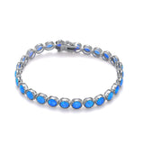 Opal Bracelet 925 Sterling Silver 2/3/4/5mm White/Blue Color Simple Classic Women Chain Jewelry Advanced Jewelry Charms Elegant