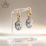 Lab Grown Diamond Earrings Spark Oval Cut 2ct DEF VS 10K/14K/18K Solid Yellow Gold for Women Hypoallergenic Factory Direct