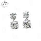 Earrings with 5.6/10CT D Color Round Moissanite 925 Silver Plated White Yellow Gold Ear Stud for Women Fashion Daily Jewely Gift