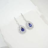 Water Drop Shaped Earrings Lab Grown Gemstone with Ruby Sapphire Padparadscha 925 Silver Earring for Women Girls Hypoallergenic