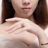 Oval Cut Champagne Moissanite 2CT Adjustable Double Halo Half Eternity Adjustble Ring