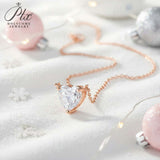 Love Heart Necklace with1/2/3CT D Color Moissanite S925 Plated White Yellow Rose Gold Chain for Woman Engagement Chrisrmas Charm