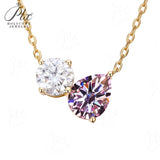 Round 6.5mm Pear 7×9mm Moissanite Diamond Necklace 3EX Hearts and Arrows  VVS1 D Color Ruby Sapphire  Columbia Emerald  Fancy Color Moissanite  Gift