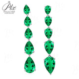 Pear-shaped Earrings Set with D/VVS Grade Moissanite & Colored Gemstones  This Jewelry Is An Ideal Choice for Party Gifts