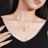 Comma Necklace 925 Silver Gold-Plated Moissanite Necklace Exquisite Women's Jewelry Suitable for Banquet and Party Occasions