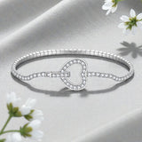 Moissanite Round Cut Multi Style Lock Design Bracelet Premium Radiant Jewelry Versatile Lock Trendy Bracelet Popular Gift Idea