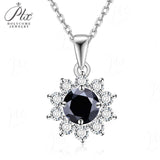 Moissanite Necklace Sunflower Pendant Multicolor Round Cut 1ct Women Wedding Party Engagement Special Gifts Charms Fine Jewelry