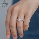 Trillion Cut 1CT 925 Sterling Silver Half-Eternity Halo Moissanite Ring Women Only Gifts For Festivals And Anniversaries
