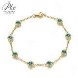 Moissanite Bracelet with 2.4CT D White/Black/Vivid Blue/Green Round Moissanite 925 Silver Plated Gold Women Man Party Gift Daily