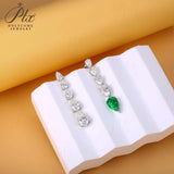 Pear-shaped Earrings Set with D/VVS Grade Moissanite & Colored Gemstones  This Jewelry Is An Ideal Choice for Party Gifts