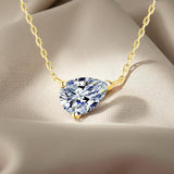 1-2CT Pear Cut Moissanite/Zircon Pendant Necklace S925 Silver East West Solitaire Water Drop Diamond Neck Chain for Women Jewelry
