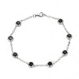 Moissanite Bracelet with 2.4CT D White/Black/Vivid Blue/Green Round Moissanite 925 Silver Plated Gold Women Man Party Gift Daily