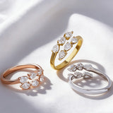 1.8CT Moissanite Pear Cut Minimalist Open Ring White Gold Yellow Gold Rose Gold Radiant Light Women Fine Jewelry