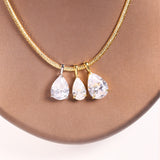 8-16 CT Custom Necklace Pear Cut Moissanite White 925 Sterling Silver Jewelry High-Quality Premium Christmas Gift Hypoallergenic