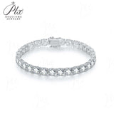 Round Tennis Bracelet Adorned with Exquisite Moissanite Multiple Size Options 925 Silver Material, Fashionable Holiday Gift