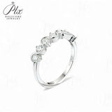 Diamond Eternity Ring with 0.7CT D Color Round Moissanite 10k 14k 18K Gold Plated 925 Silver for Women Wedding Engagement Jewely