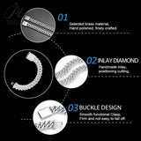 1.2MM Iced Prong Link Cuban Chain Bracelets for Men Women Full Rhinestones Chunky Miami Cuban Bracelet Punk Hip Hop Jewelry Gift