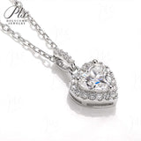 Heart Cut 1/2CT 925 Sterling Silver Halo Moissanite Pendant Necklace Women Only Gifts For Festivals And Anniversaries