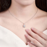 Emerald Cut Halo Moissanite Jewelry Set Women Only Gifts For Festivals And Anniversaries