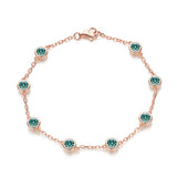 Moissanite Bracelet with 2.4CT D White/Black/Vivid Blue/Green Round Moissanite 925 Silver Plated Gold Women Man Party Gift Daily