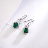 0.8-7CT Oval Cut Ruby/Sapphire/Colombian Emerald Earrings Lab-Grown Gemstone Jewelry Gift for Christmas Easter Hypoallergenic