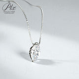 Necklace with 1/2/3CT D Color Marquise Cut Moissanite S925 Plated White Yellow Rose Gold Chain Engagement Daily Gift