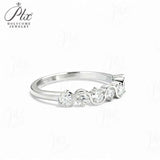 Diamond Eternity Ring with 0.7CT D Color Round Moissanite 10k 14k 18K Gold Plated 925 Silver for Women Wedding Engagement Jewely