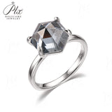 Engagement Ring Salt and Pepper Moissanite Diamond Pear Cut 925 Sterling Silver Plated with 18k Gold Wedding Jewelry Vintage