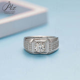 Sterling Silver Round Moissanite Ring for Men Only Gifts For Festivals And Anniversaries