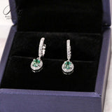 Total 4ct Green Oval Moissanite Drop Earrings with Certificate Passed Diamond Test Women 's Jewelry Christmas Gift S925 Silver