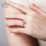 Heart Cut 1CT 925 Sterling Silver Halo Moissanite Ring Women Only Gifts For Festivals And Anniversaries