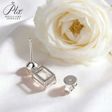 Moissanite Round Cut+Emerald Cut D White Earrings White Gold Yellow Gold Designer Studs Fine Jewelry Anniversary Wedding Gift