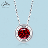 Moissanite  Pendant Luxury 1 Carat VVS1 Rose Gold K Red Color Necklace Clavicle Chain GRA Certified Lab Diamond Women Charms