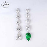 Pear-shaped Earrings Set with D/VVS Grade Moissanite & Colored Gemstones  This Jewelry Is An Ideal Choice for Party Gifts