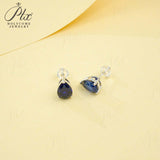 Lab Grown Gemstone Earrings 3.7-5CT Ruby Sapphire Colombia Padparadscha 925 Silver Three Claw Design Pear Earring Hypoallergenic