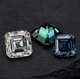 Luxury Multicolor Moissanite Gemstones  Asscher Cut Loose Diamonds  Perfect for Rings Earrings & Pendant Making