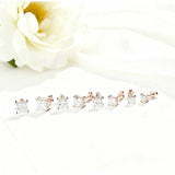 Earrings 1/3/6CT D Color Asscher Cut Moissanite 10k 14k 18k 925 Silver Plated Gold Ear Stud for Woman Engagement Daily Jewely