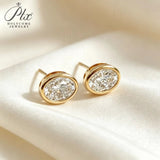 Lab Grown Diamond Earrings Glam Oval Cut 2ct DEF VS 10K/14K/18K Solid Yellow Gold for Women Ideal Gift Daily Wear
