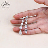 Pear-shaped Earrings Set with D/VVS Grade Moissanite & Colored Gemstones  This Jewelry Is An Ideal Choice for Party Gifts