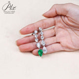 Pear-shaped Earrings Set with D/VVS Grade Moissanite & Colored Gemstones  This Jewelry Is An Ideal Choice for Party Gifts