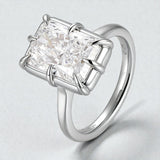 Radiant Cut Ring with 5CT D Color Moissanite Diamond 10k 14k 18K Gold Plated 925 Silver for Women Man Engagement Wedding Jewely