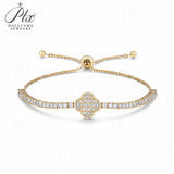 Full-Drill Small Flower Tennis Bracelet Women-Only 2mm D-Color Round Moissanite Anniversary Gift
