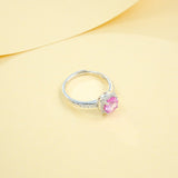 Gemstones Ring Round Shape Lab Grown Sapphire Padparadscha 925 Silver Proposal Wedding Band Hypoallergenic Anniversary Gift