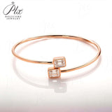 Open Bracelet 925 Sterling Silver with Moissanite Round Cut VVS1 Stones Sparkling Jewelry Gift for Women’s Special Occasions