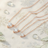 Love Heart Necklace with1/2/3CT D Color Moissanite S925 Plated White Yellow Rose Gold Chain for Woman Engagement Chrisrmas Charm